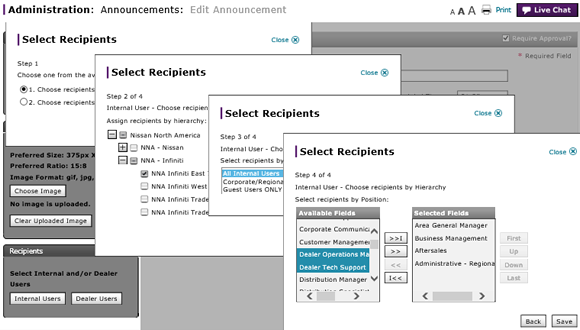 Select internal recipients by